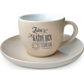 Nekupto Kafetearie espresso cup with saucer Start every day with a smile 100 ml