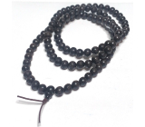 108 Mala necklace Ebony natural Tibetan Buddhist prayer wheel, six character mantra beads, 8 mm