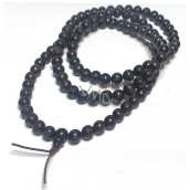 108 Mala necklace Ebony natural Tibetan Buddhist prayer wheel, six character mantra beads, 8 mm