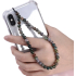 Agate Indian mobile phone pendant against loss, natural stone bead 6 mm / 26,5 cm, symbolizes the element of earth