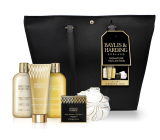 Baylis & Harding Tangerine and Grapefruit bath milk 300 ml + washing gel 300 ml + toilet soap 150 g + body lotion 130 ml + washcloth + black handbag, cosmetic set for women