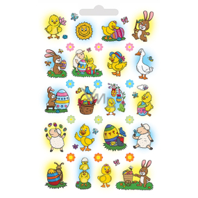 Arch Easter water decals for eggs with glitter Chicken with flower 9,5 x 15 cm 31 pieces