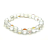 Opalite white matt bracelet elastic, synthetic stone ball 8 mm / 16-17 cm, wishing and hope stone