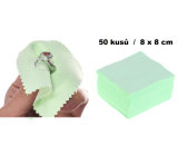 Cleaning cloth - silver cloth green 8 x 8 cm 50 pieces