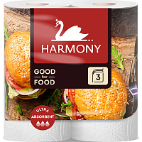 Harmony Good For Food Burger 3-ply Paper Towels 16.5 m, 2 Rolls
