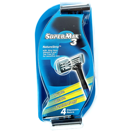 Super-Max 3 Nature Strip disposable 3-blade razor 4 pieces for men