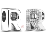 Sterling silver 925 Alphabet letter R, bead for bracelet