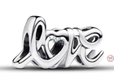 Charm Sterling silver 925 Handwritten love bead on bracelet love