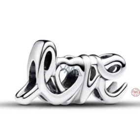 Charm Sterling silver 925 Handwritten love bead on bracelet love