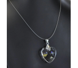 Crystal clear glass, Heart on a string