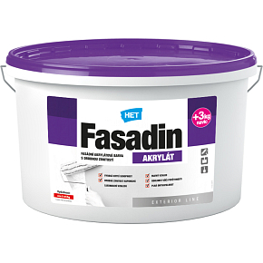 Het Fasadin facade paint with fine grain, white, 15 + 3 kg