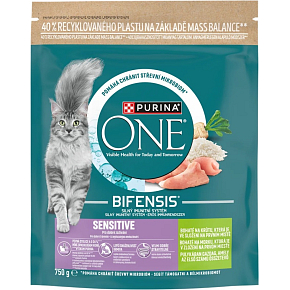 Purina ONE Bifensis Sensitive granules for cats turkey and rice, 750 g