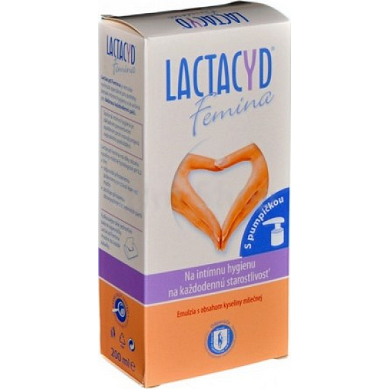 Lactacyd Femina cleansing emulsion for intimate hygiene with a 200 ml pump