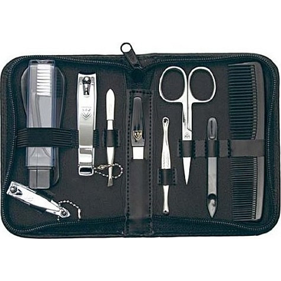 Kellermann 3 Swords Luxury manicure 10 piece Artical Leather Traveling Kit