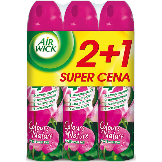 Air Wick Pink Mediterranean Flowers 4in1 Air Freshener Spray 3 x 240 ml
