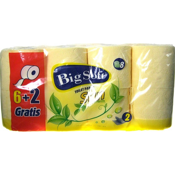 Big Soft Sun perfumed toilet paper yellow 2 ply 200 pieces 8 rolls