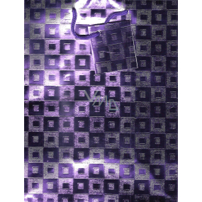 Nekupto Gift paper bag 23 x 18 x 10 cm Purple with squares 001 36 GM