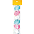 Polystyrene eggs for hanging pink, blue, white, splattered decor 6 cm in a bag of 6 pieces