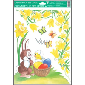 Window foil without glue corner traditional easter motifs daffodils 37 x 26 cm
