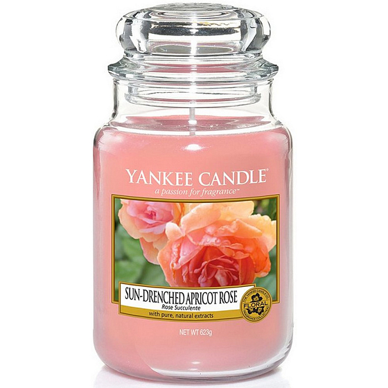 Yankee Candle Sun Drenched Apricot Rose - Scented Candle Classic Large Glass 623 g