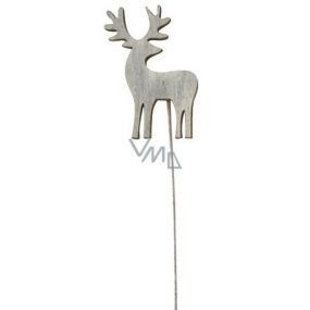 Deer wooden gray recess 8 cm + wire