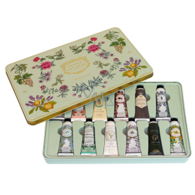 Panier des Sens Extra nourishing hand cream with essential oils in a tin box 12 x 30 ml, cosmetic set