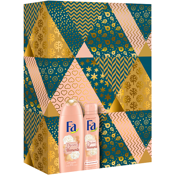 Fa Divine Moments Wild Camellia Scent & Silk Extract shower gel 250 ml + Divine Moments Wild Camellia Scent deodorant spray for women 150 ml, cosmetic set