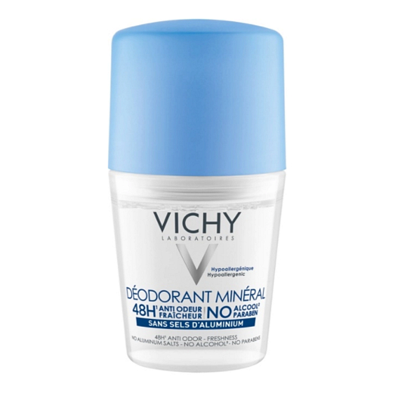 Vichy Mineral 48h deodorant antiperspirant roll-on without alcohol for unisex 50 ml