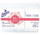 Linteo 100% Paper Cotton Swabs for Ears 200 Pieces