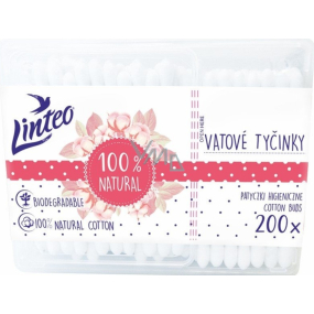 Linteo 100% Paper Cotton Swabs for Ears 200 Pieces