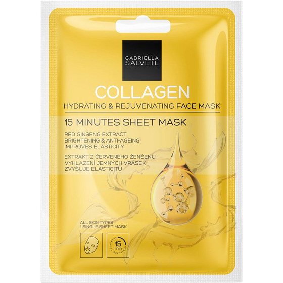 Gabriella Salvete 15 Minutes Sheet Mask Collagen moisturizing textile face mask 1 piece