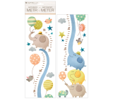 Wall stickers children's height chart Elephants, up to 120 cm