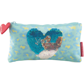 Miquelrius Stationery case blue with heart 22.5 x 11.5 x 1 cm