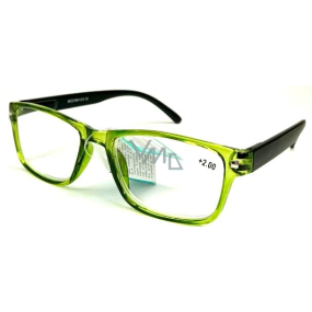 Berkeley Reading glasses +3.0 plastic transparent green, black sides 1 piece MC2166