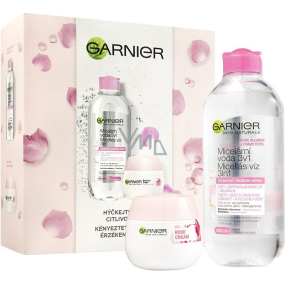 Garnier Rose Box micellar water for sensitive skin 400 ml + moisturizing day cream 50 ml, cosmetic set