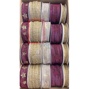 Ditipo Fabric ribbon Exclusive Jute with gold threads 2 mx 30 mm