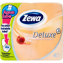 Zewa Deluxe Aqua Tube Cashmere Peach Eau De Parfum Toilet Paper 3 Layers 150 Scraps 4 Pieces, Roll You Can Flush