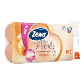 Zewa Deluxe Aqua Tube Cashmere Peach Perfumed Toilet Paper 150 shreds 3 ply 8 pieces, flushable roll