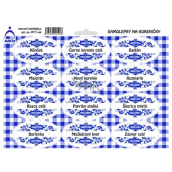Arch Stickers for spices with blue ornament Barbecue mix 22 x 16 cm