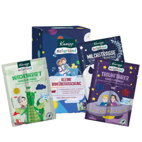 Kneipp Little bathing surprise Dragon power bath salt 40 g + Space ride bath salt 40 g + Milky Way bath foam 40 g, cosmetic set for children