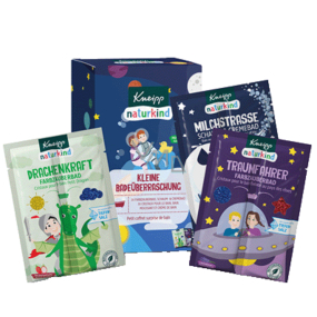 Kneipp Little bathing surprise Dragon power bath salt 40 g + Space ride bath salt 40 g + Milky Way bath foam 40 g, cosmetic set for children