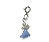 Angel dancing pendant with wings blue skirt 14 x 24 mm 1 piece