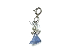 Angel dancing pendant with wings blue skirt 14 x 24 mm 1 piece