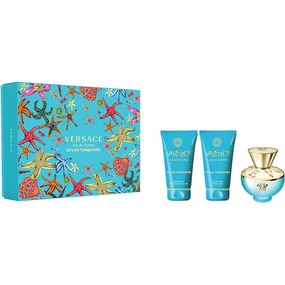 Versace Dylan Turquoise Eau de Toilette 50 ml + Body Gel 50 ml + Shower Gel 50 ml, gift set for women