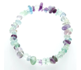 Fluorite rainbow bracelet elastic chopped natural stone 19 cm, genius stone