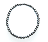 Hematite bracelet elastic natural stone, ball 4 mm / 21 - 22 cm, for men, healthy blood stone