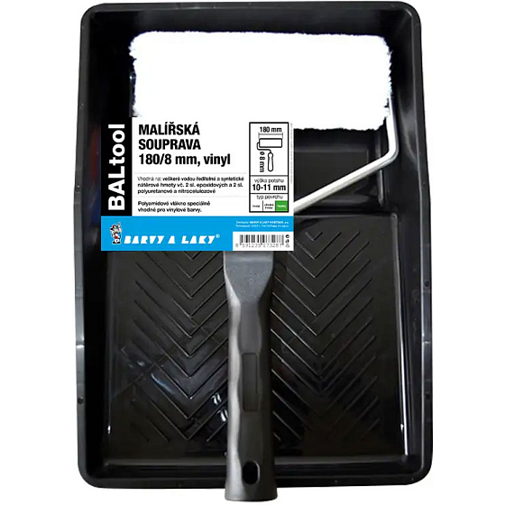 BARVY A LAKY HOSTIVAŘ Vinyl paint roller with holder and tray, 180 mm