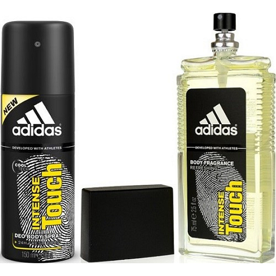 Adidas Intense Touch perfumed deodorant glass for men 75 ml + deodorant spray 150 ml, cosmetic set