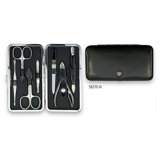 Kellermann 3 Swords Luxury manicure 7 pieces Artical Leather Black