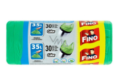 Fino Color Trash bags with handles green 8 µm, 35 liters, 49 x 60 cm, 30 pieces